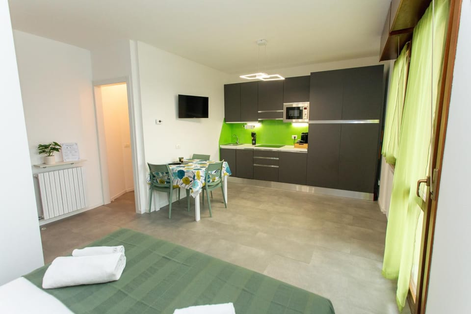 TV and multimedia, Kitchen or kitchenette, Photo of the whole room, Dining area, stove