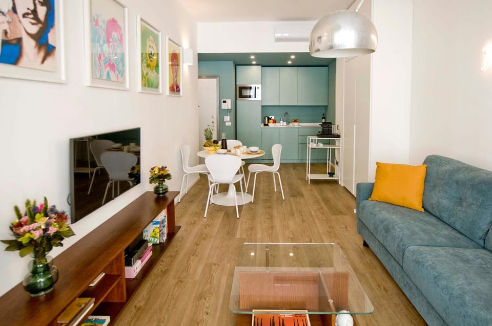Living room, kitchen