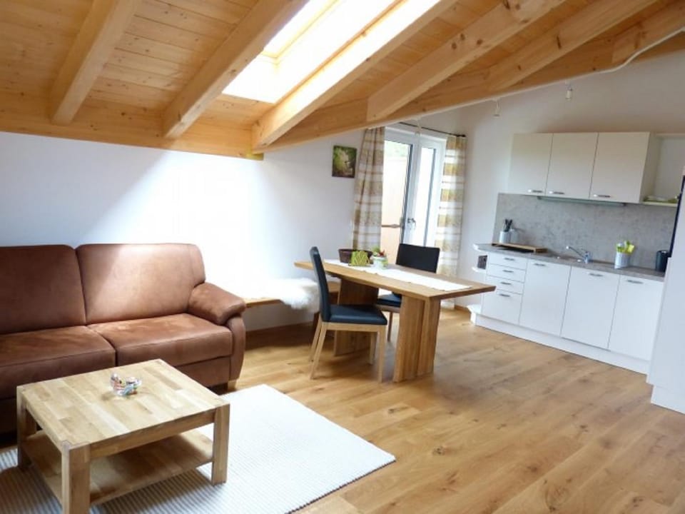 Kitchen or kitchenette, Living room, Seating area