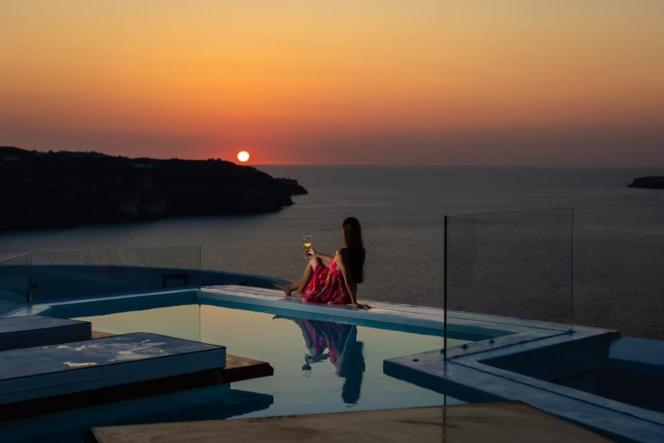 Natural landscape, Swimming pool, Sunset