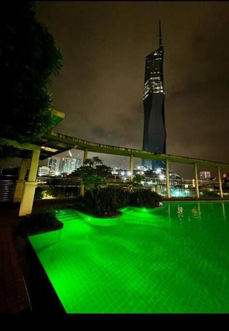 Night, Pool view, Swimming pool