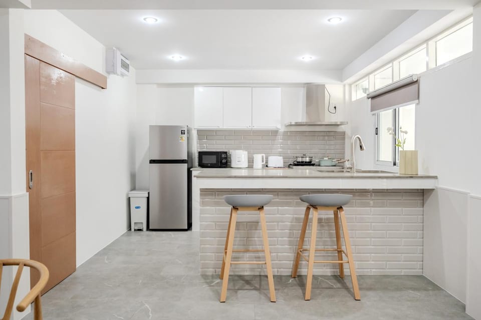 Kitchen or kitchenette, toaster