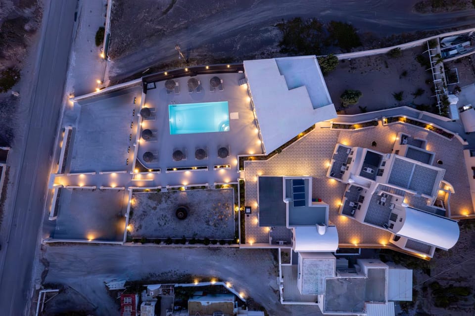 Property building, Night, Bird's eye view, Swimming pool