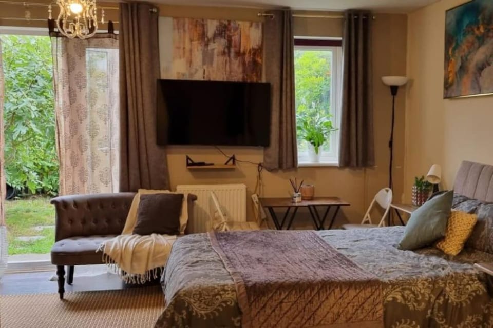 Bed, TV and multimedia, Seating area, Evening entertainment