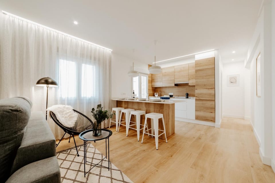 Kitchen or kitchenette, Living room, Dining area