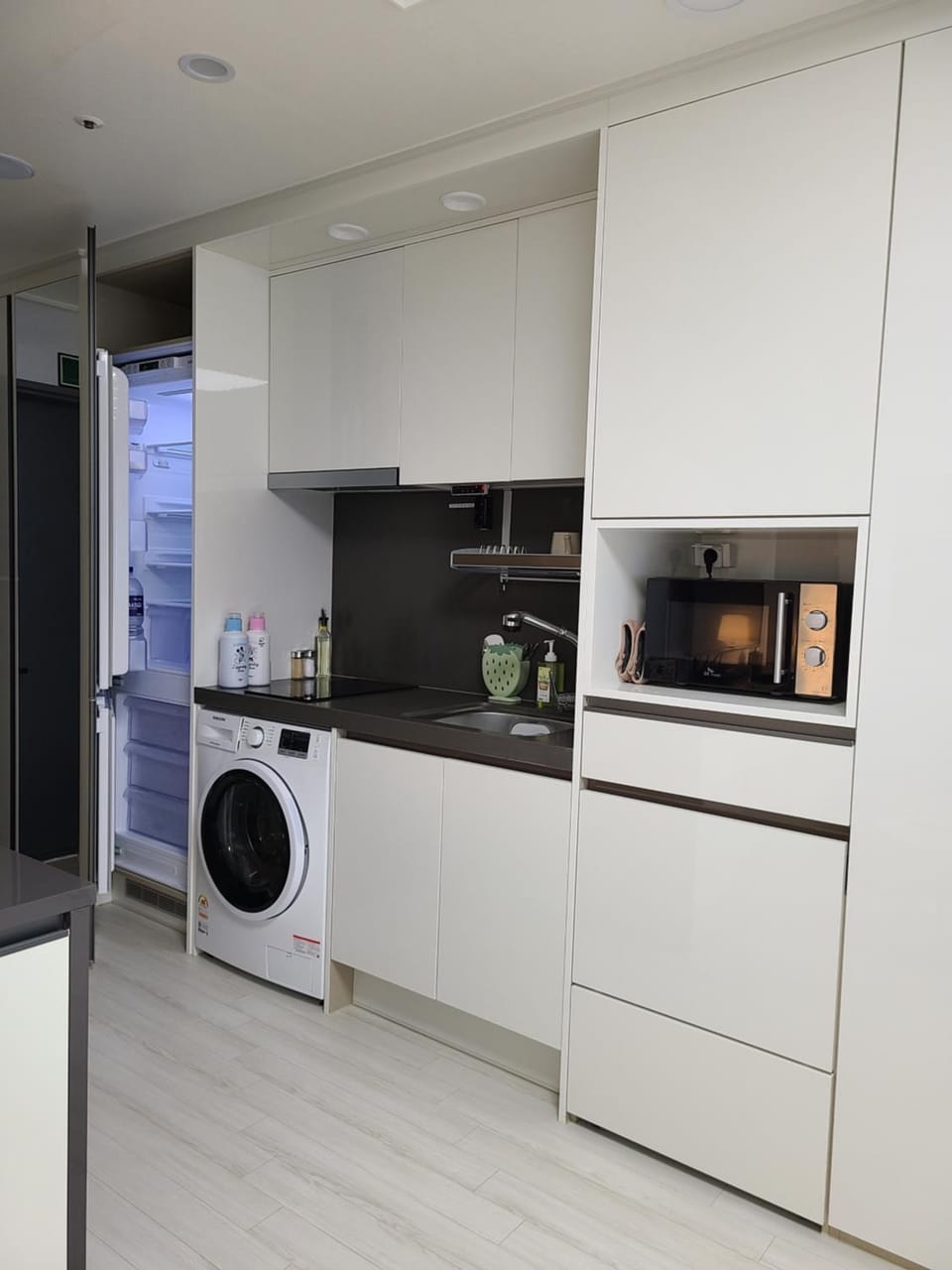 Coffee/tea facilities, Kitchen or kitchenette, Kitchen or kitchenette, minibar, stove, washing machine