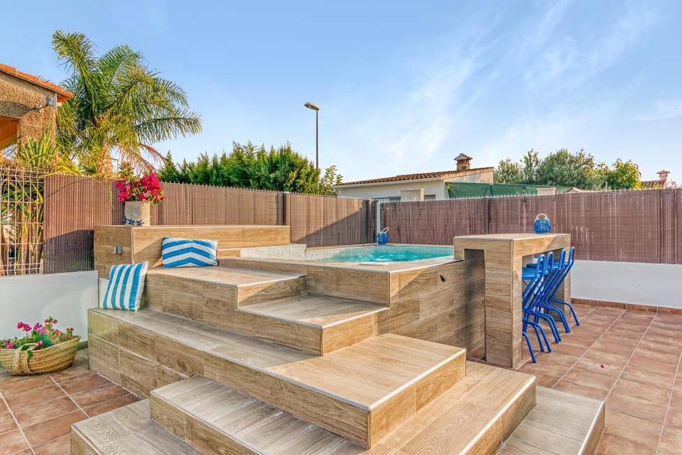 Property building, Living room, Swimming pool