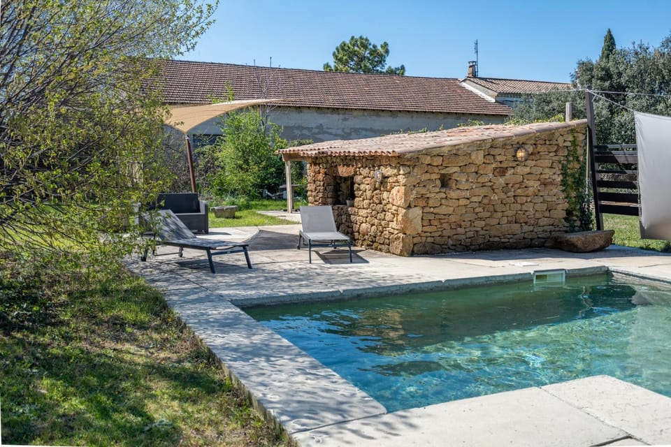 Property building, Living room, Swimming pool