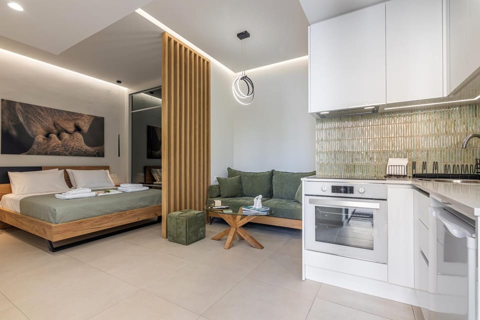 Bed, Kitchen or kitchenette, Photo of the whole room, Bedroom, oven, stove