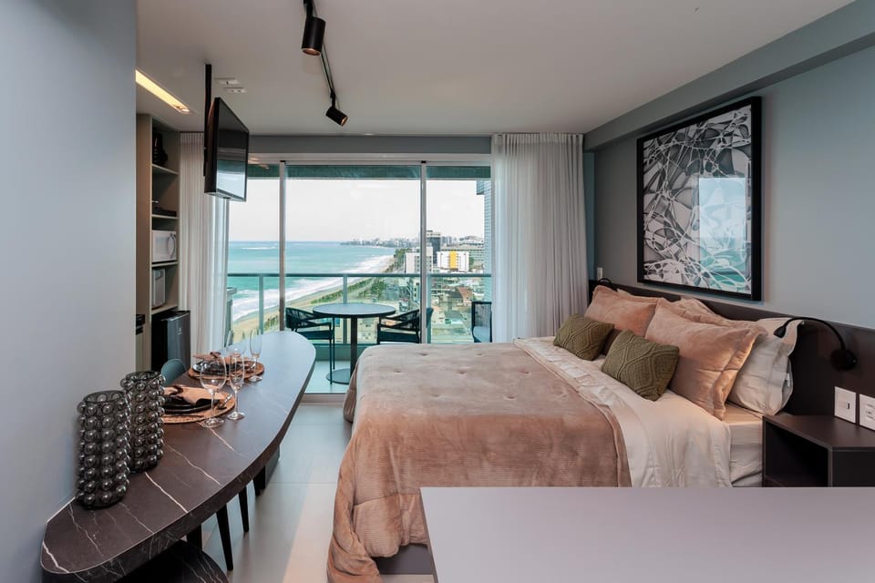 Bed, View (from property/room), Balcony/Terrace, Photo of the whole room, Bedroom, Sea view