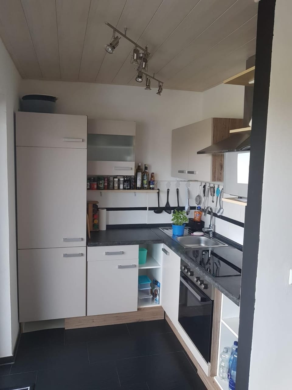 Kitchen or kitchenette, oven, stove