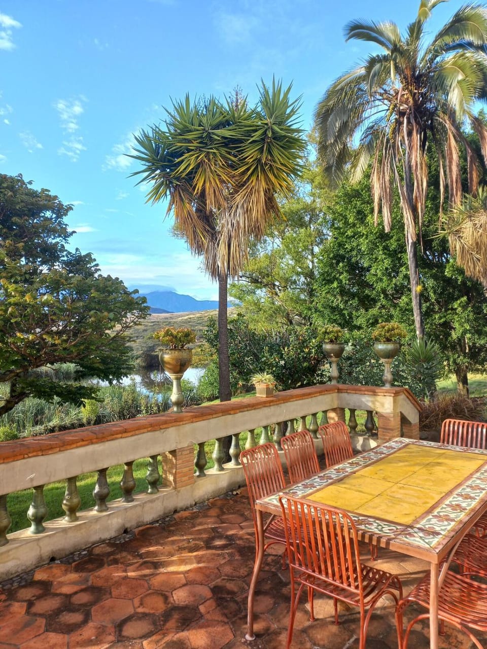 Natural landscape, Garden, Dining area, Garden view