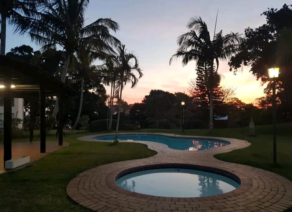 Natural landscape, Garden, Swimming pool, Sunset