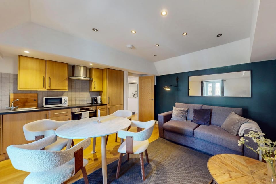 Kitchen or kitchenette, Living room, Dining area, stove, toaster