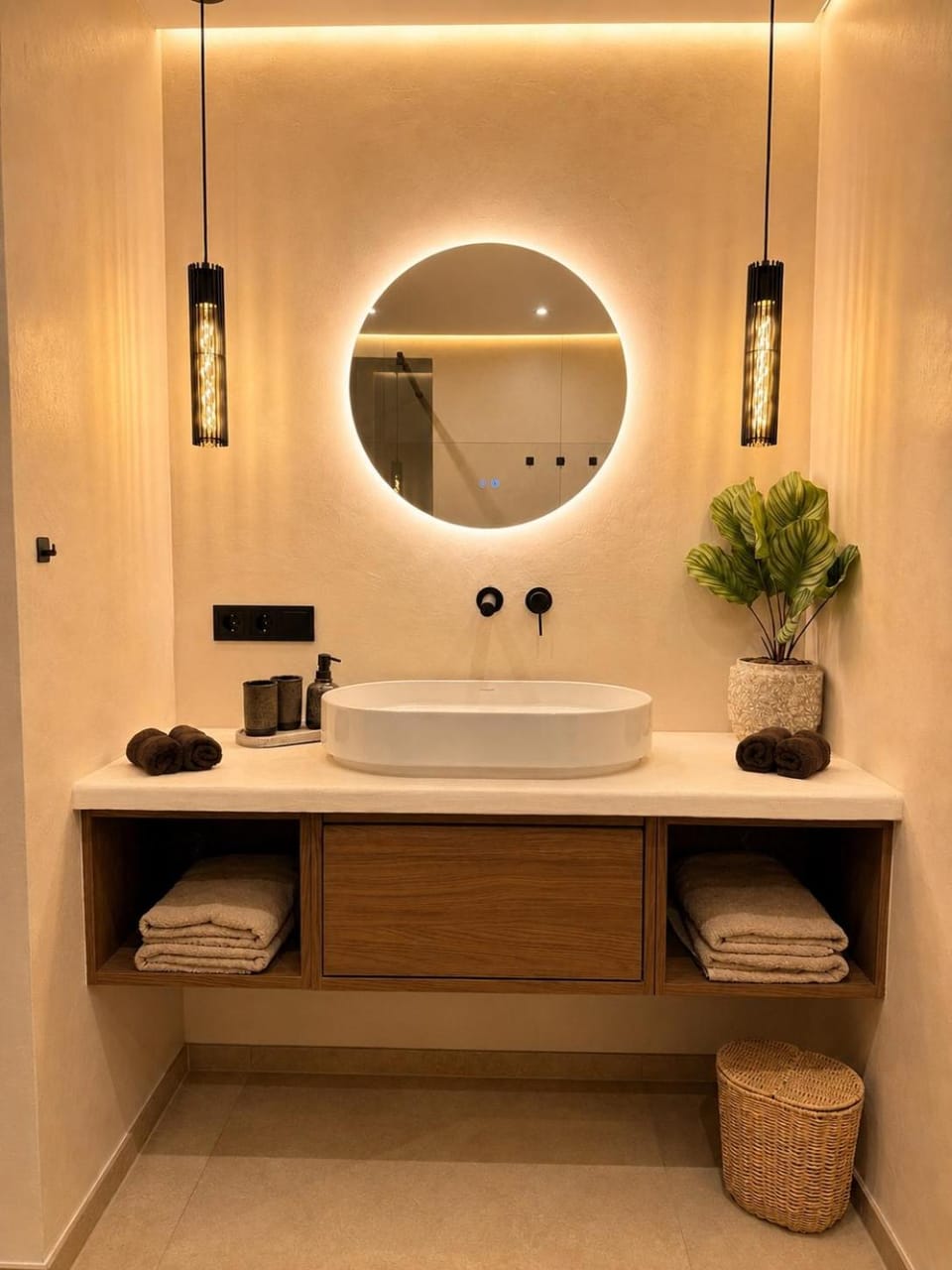 Bathroom, towels