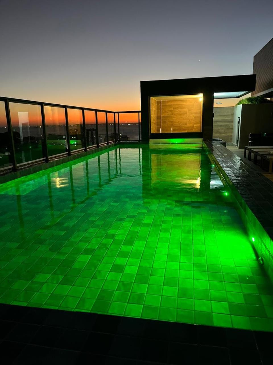 Swimming pool, Sunset