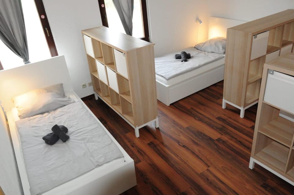 Bed, Photo of the whole room, Bedroom, towels, wardrobe