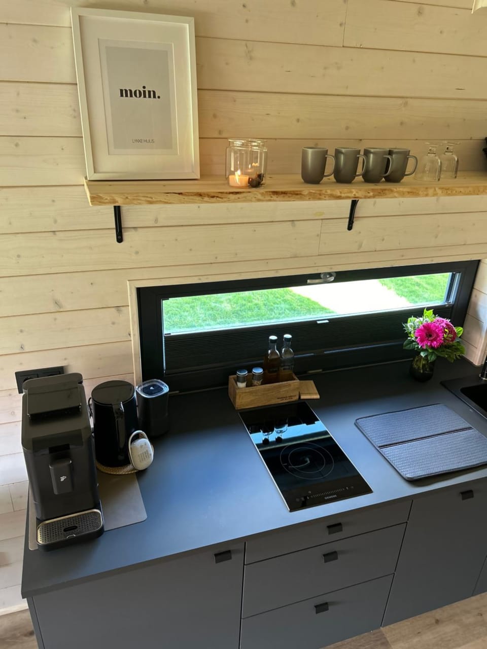 Lykke Huus Tinyhaus an der Nordsee mit Fasssauna House in Schleswig-Holstein