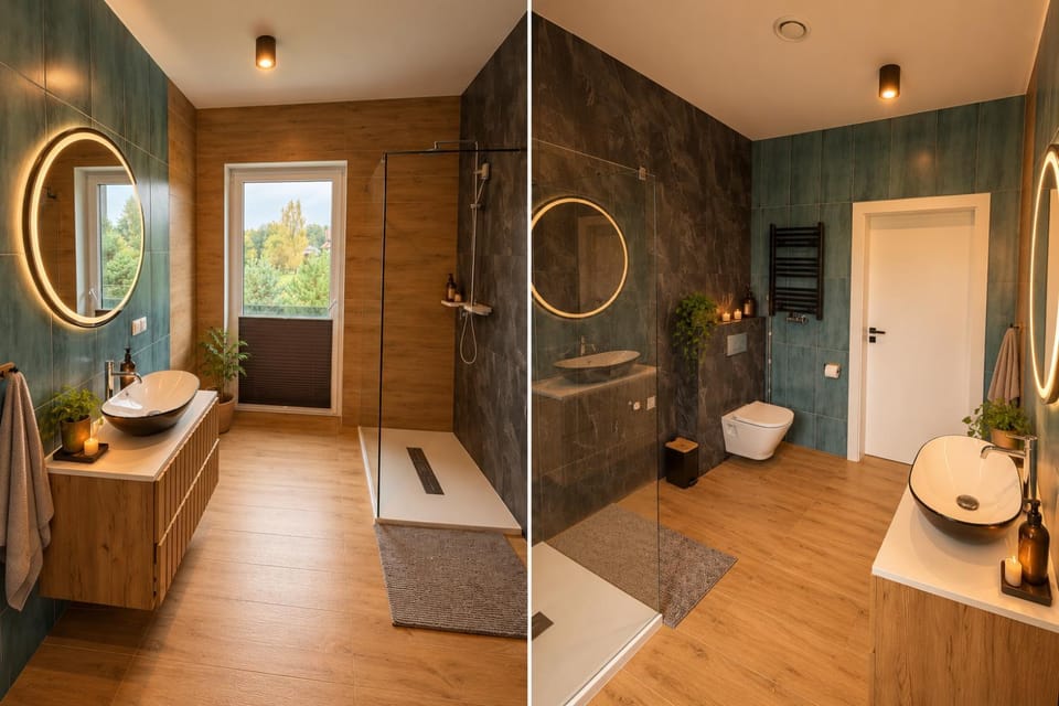 Bathroom, towels
