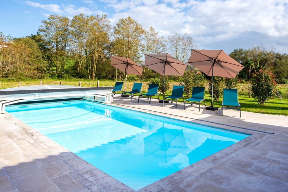 Property building, Living room, Swimming pool