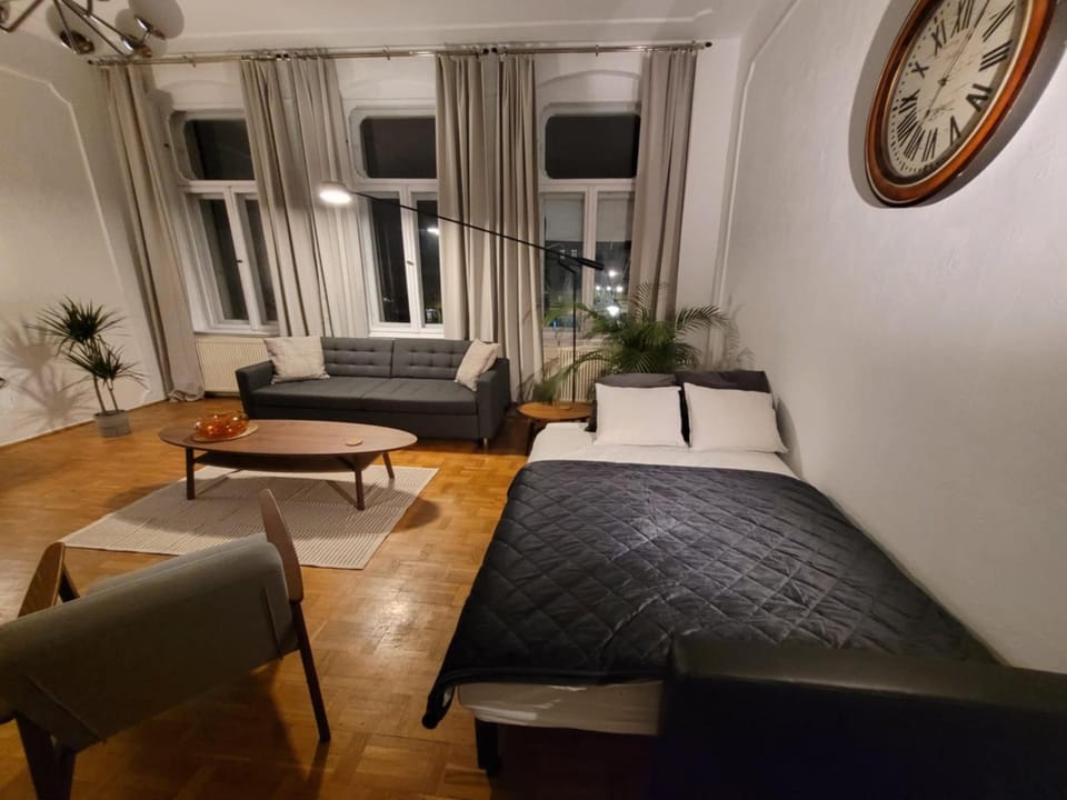 Bed, Living room, Photo of the whole room, Seating area, Bedroom