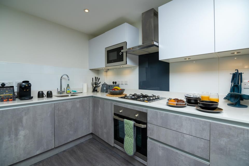Coffee/tea facilities, Kitchen or kitchenette, Food and drinks, Food, dishwasher, stove, toaster