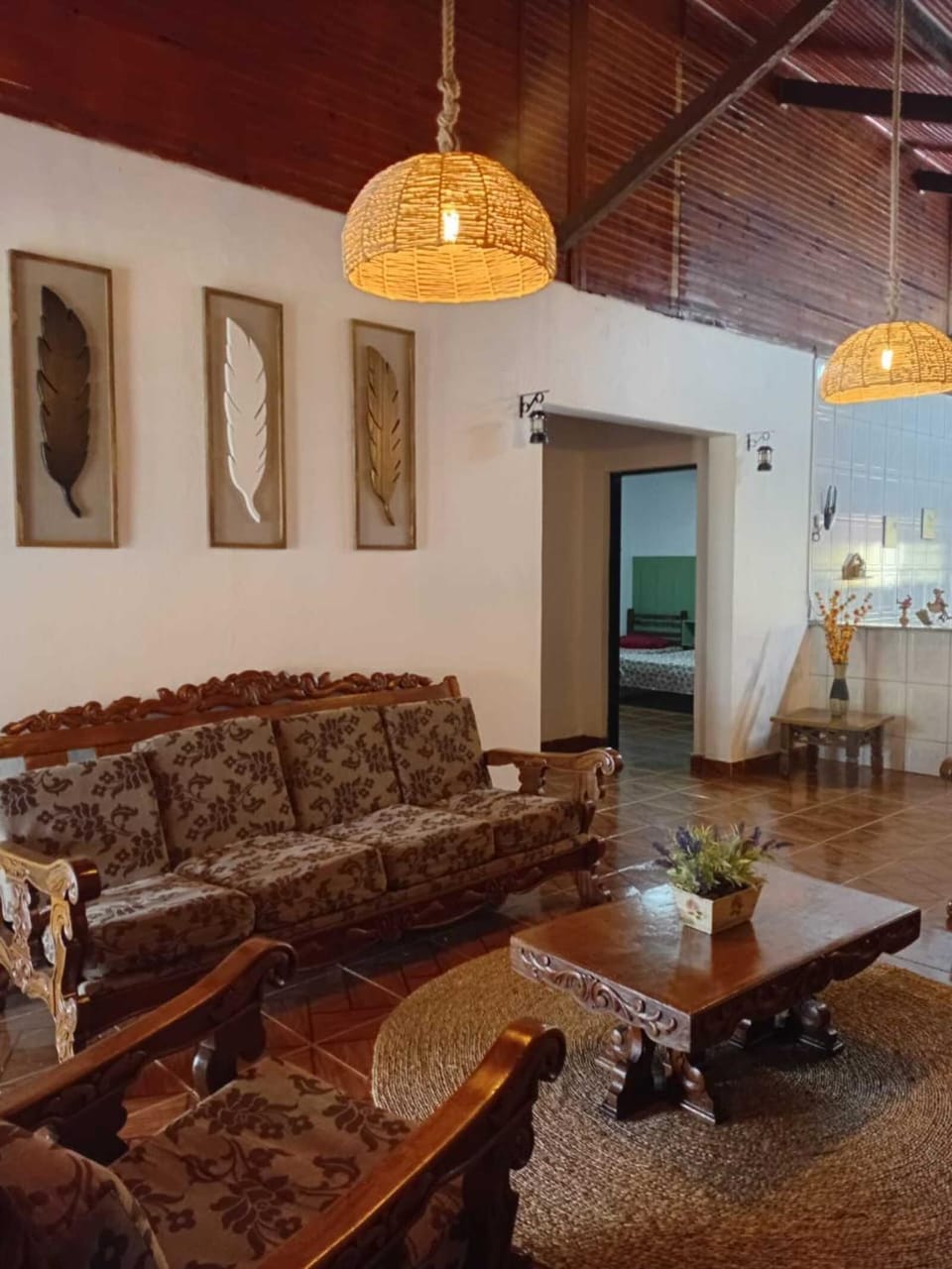 Living room, fireplace