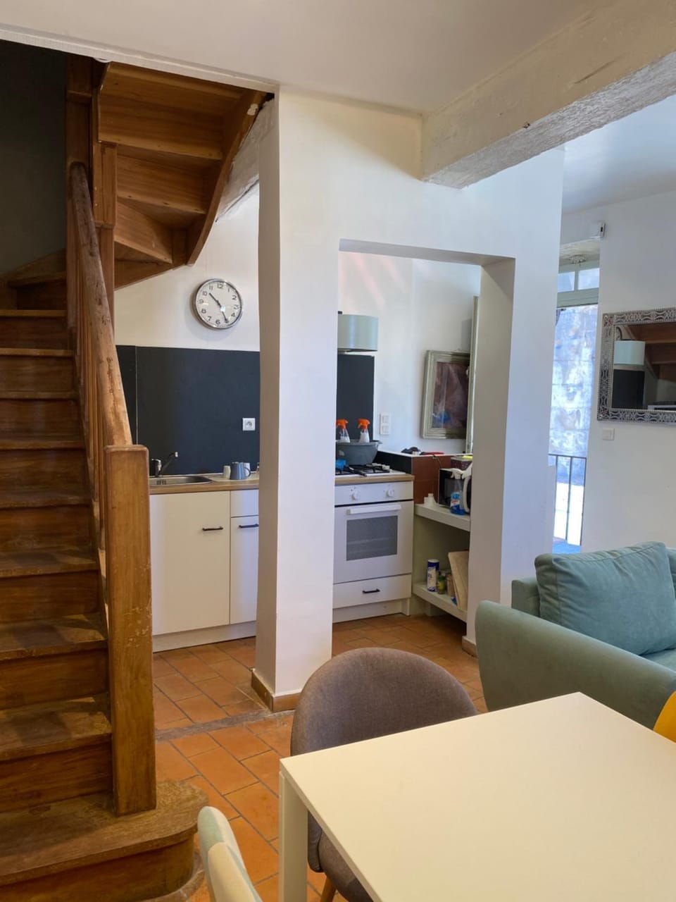 Kitchen or kitchenette, Living room, Dining area