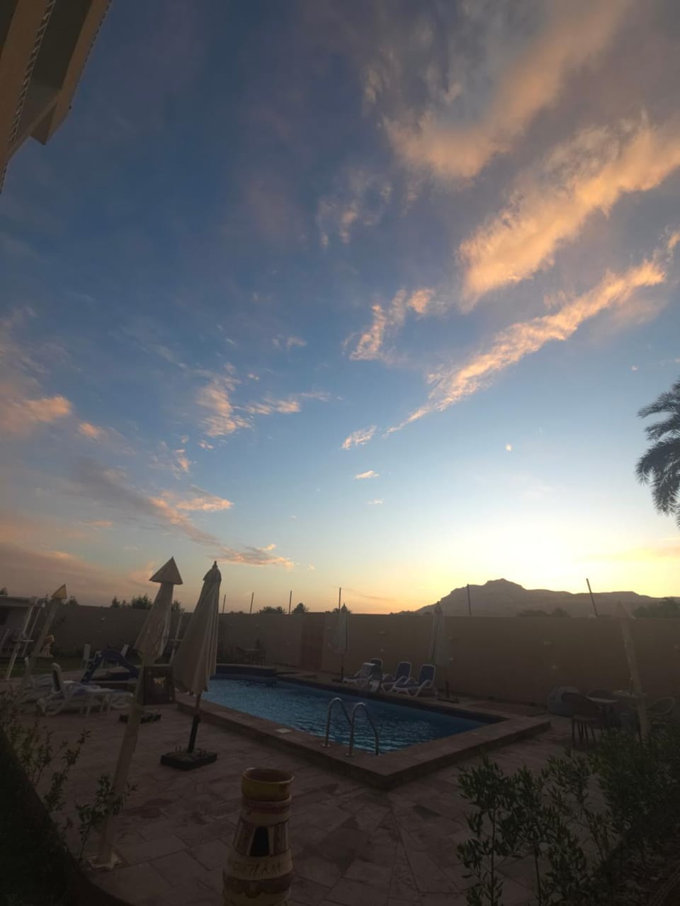 Pool view, Swimming pool, Sunset