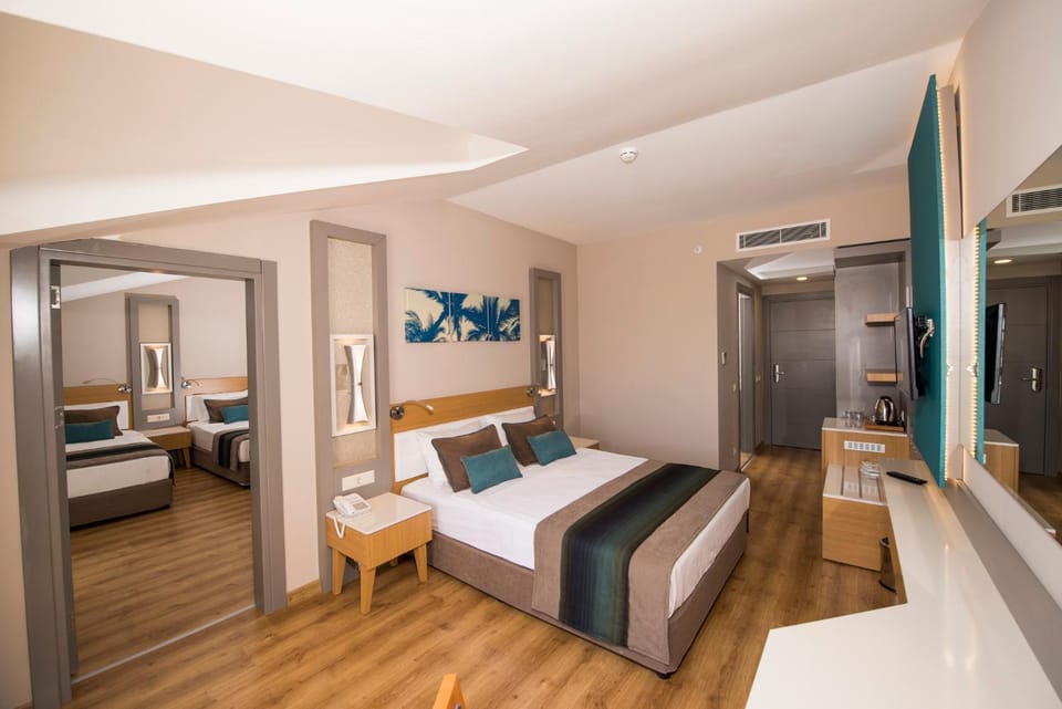 Bed, TV and multimedia, Photo of the whole room, Decorative detail, Bedroom, Drinks, wardrobe, air conditioner