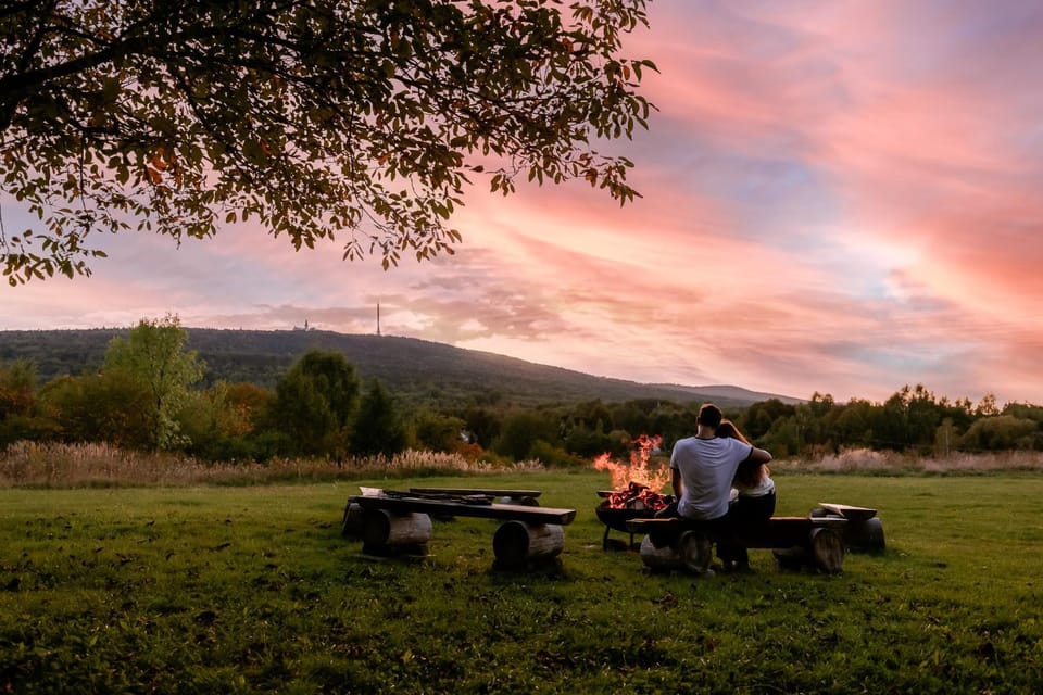 People, Mountain view, Sunset, group of guests