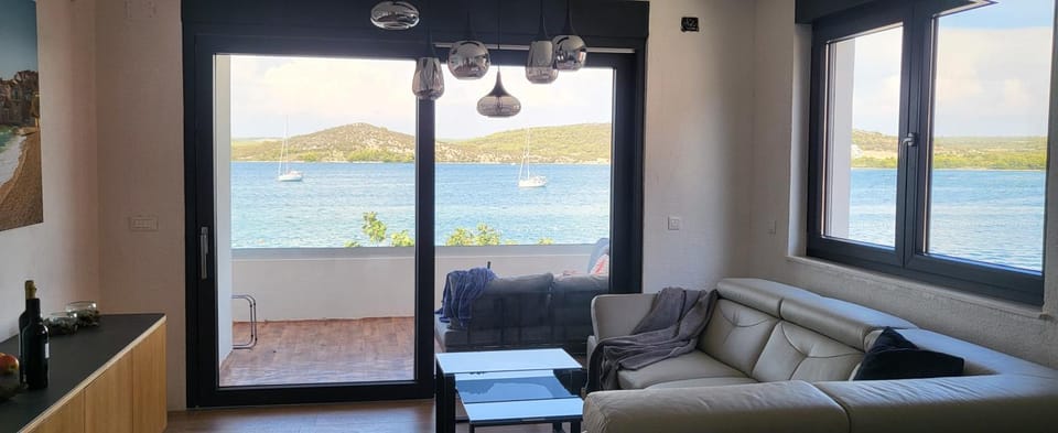 Living room, Seating area, Sea view
