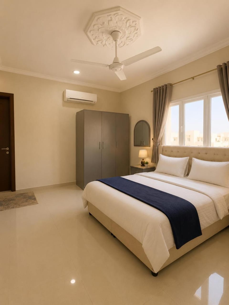 Bed, Bedroom, air conditioner