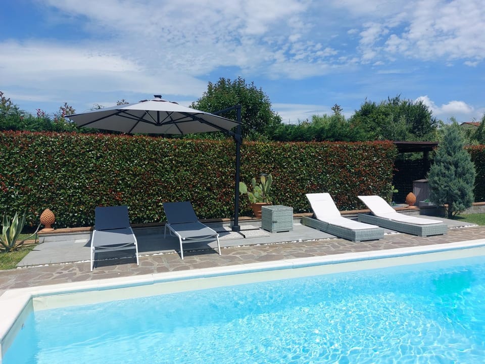 Garden, Garden view, Pool view, Swimming pool, sunbed