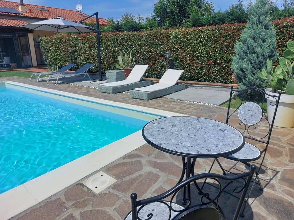 Garden, Garden view, Pool view, Swimming pool, sunbed