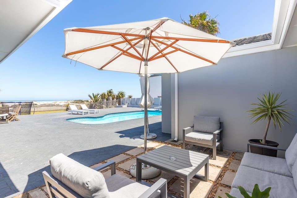 Patio, Natural landscape, Seating area, Pool view, Sea view, Swimming pool, sunbed