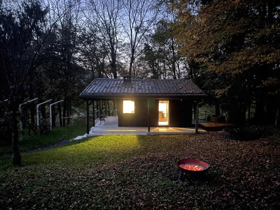 Property building, Night, fireplace