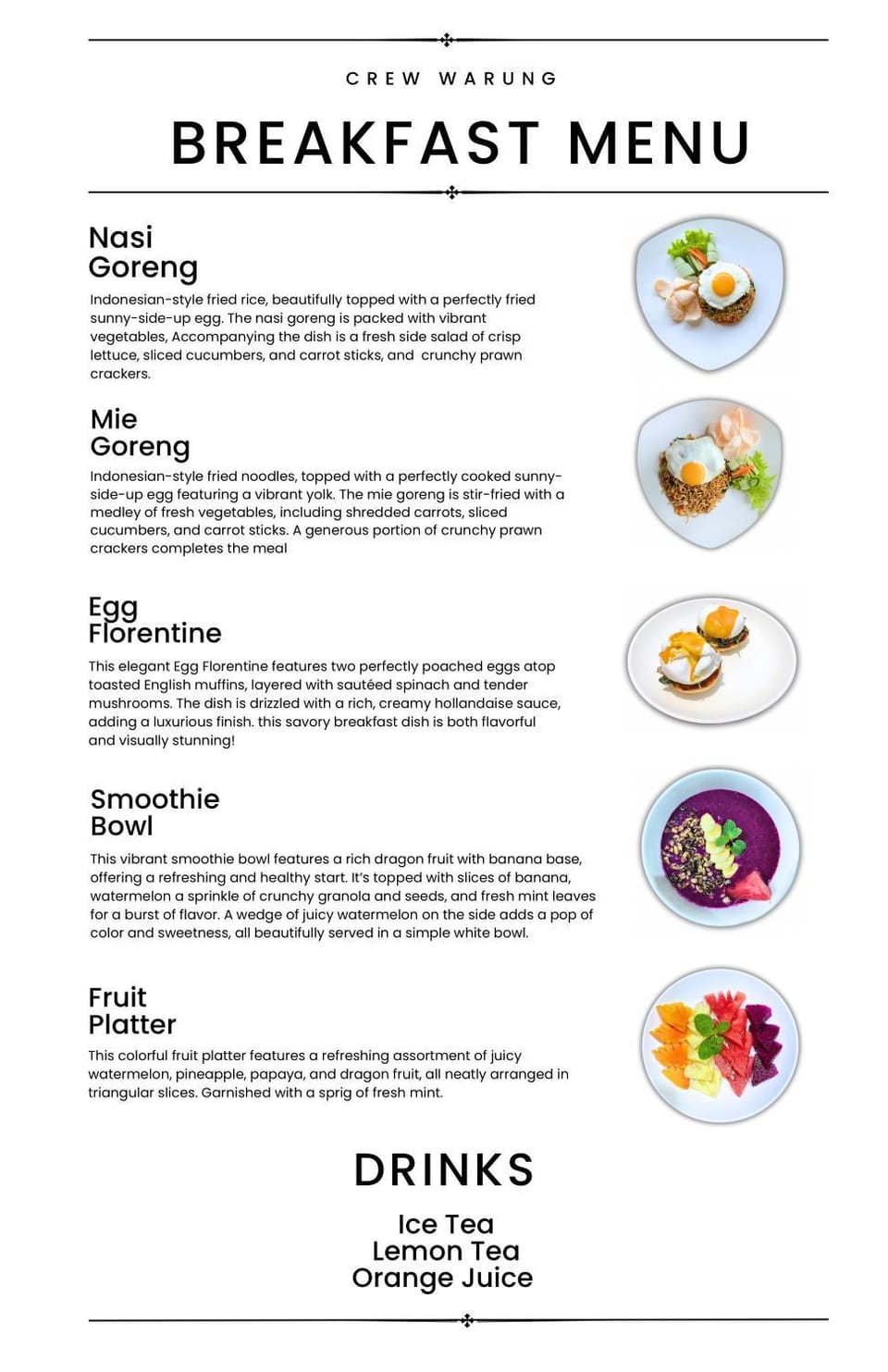 Restaurant/places to eat, Breakfast