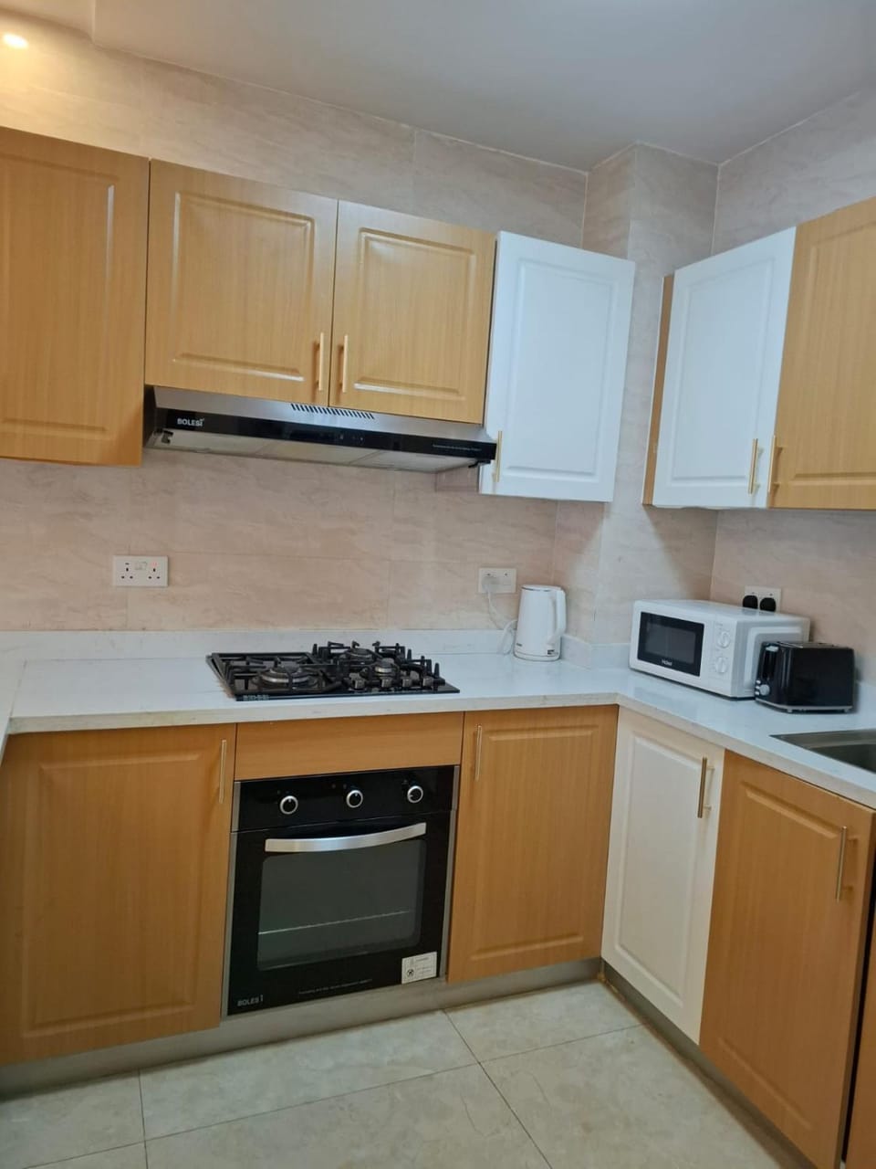 Kitchen or kitchenette, toaster