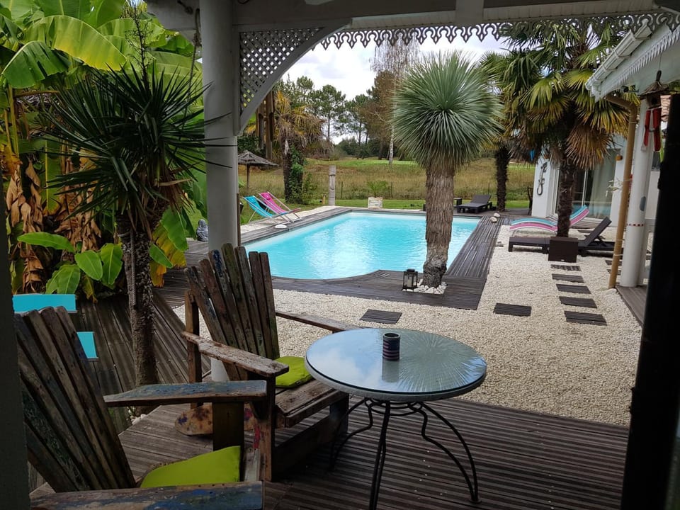 Patio, Pool view