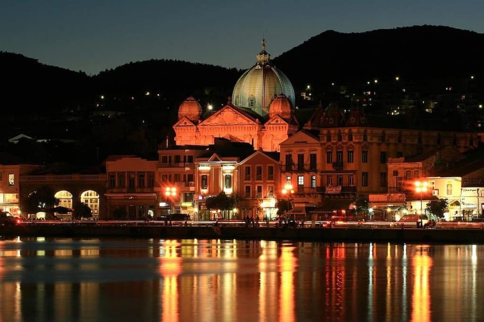 Nearby landmark, Night, Natural landscape