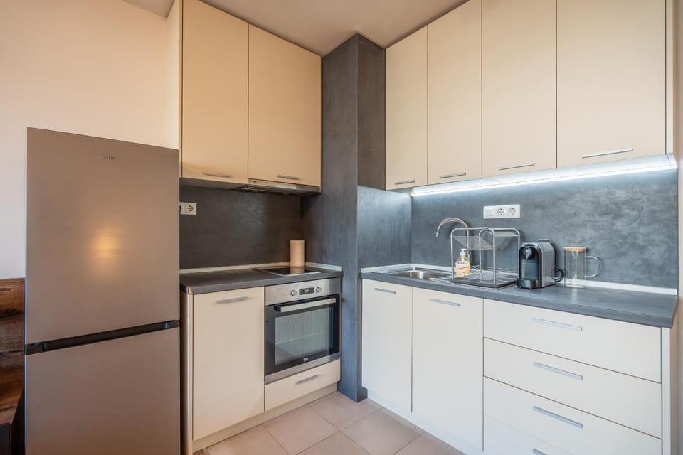 Coffee/tea facilities, Kitchen or kitchenette, oven, stove