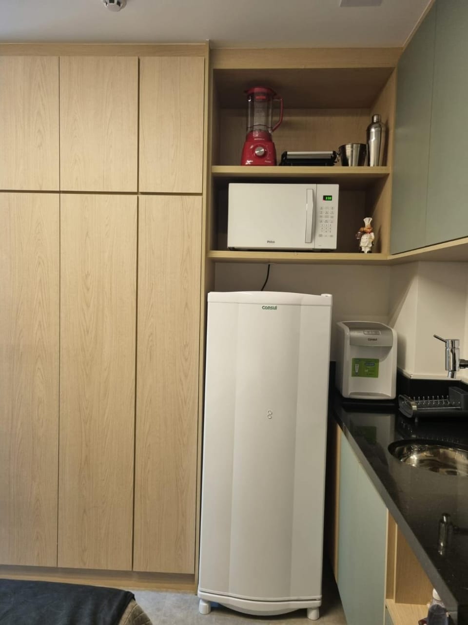 Kitchen or kitchenette, minibar, oven, wardrobe