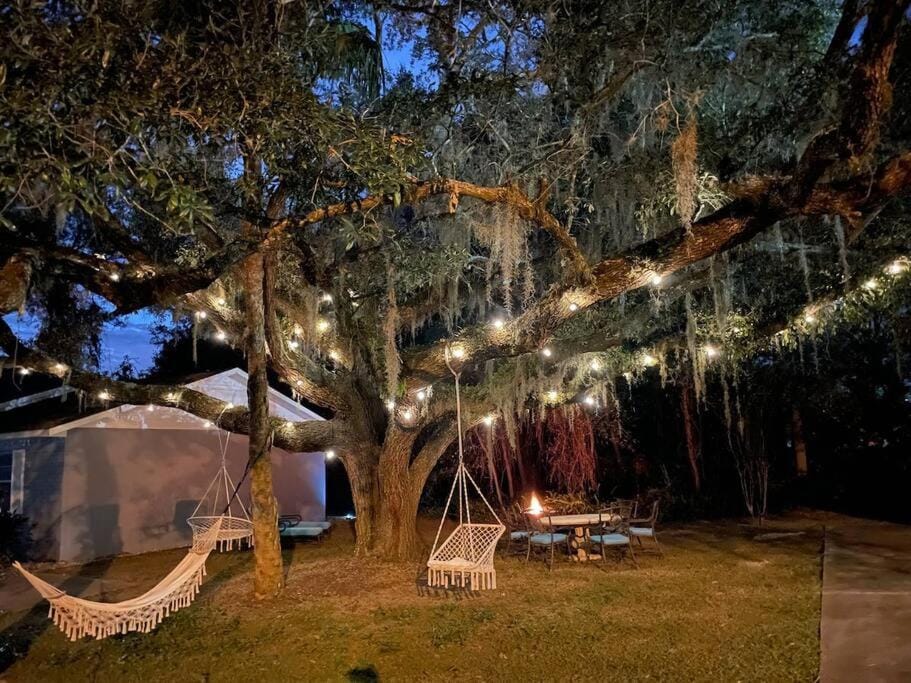 Night, Natural landscape, Garden, Garden view