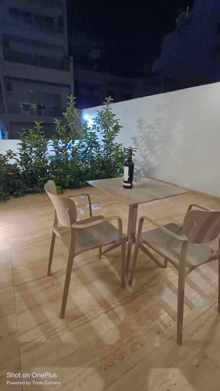 Patio, Night, Seating area, Dining area