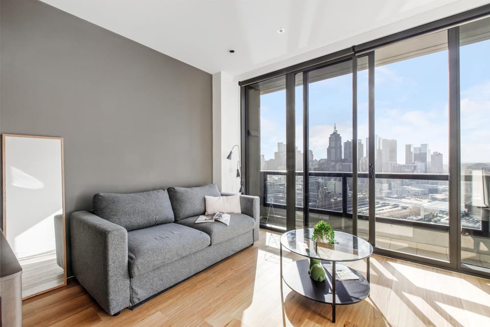 View (from property/room), Living room, Seating area, City view