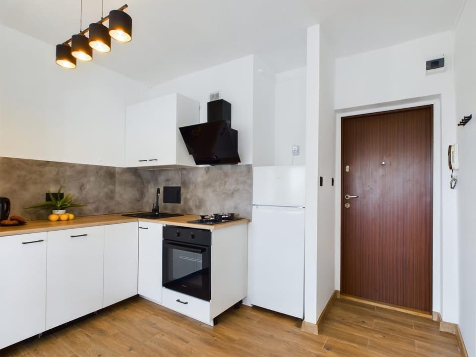 Kitchen or kitchenette, oven, stove
