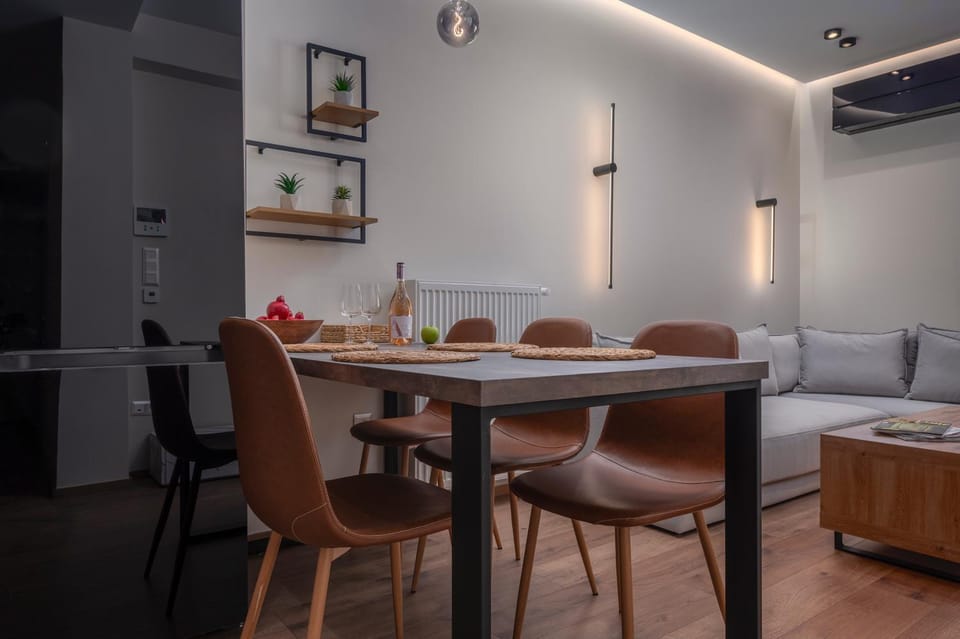 Living room, Seating area, Dining area, air conditioner