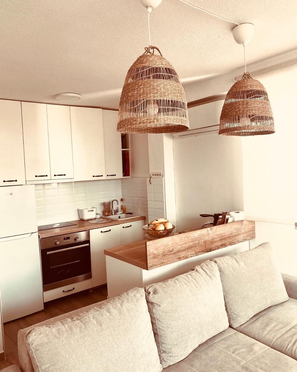 Kitchen or kitchenette, Living room, dishwasher, oven, stove