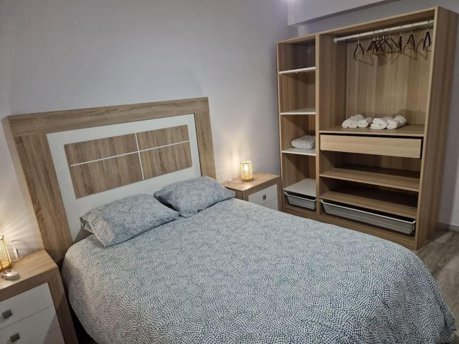 Bed, Photo of the whole room, Bedroom, towels, wardrobe